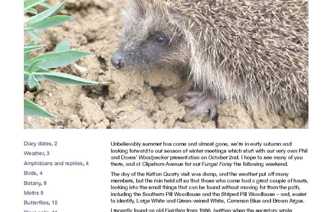 Fieldfare September 2018